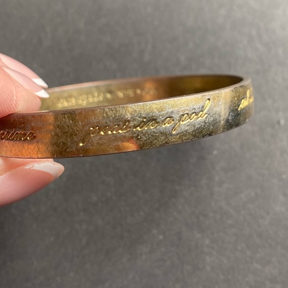 Kate Spade Of New York Best Friend Ever Etchings Gold Tone Bangle Bracelet - Picture 13 of 14